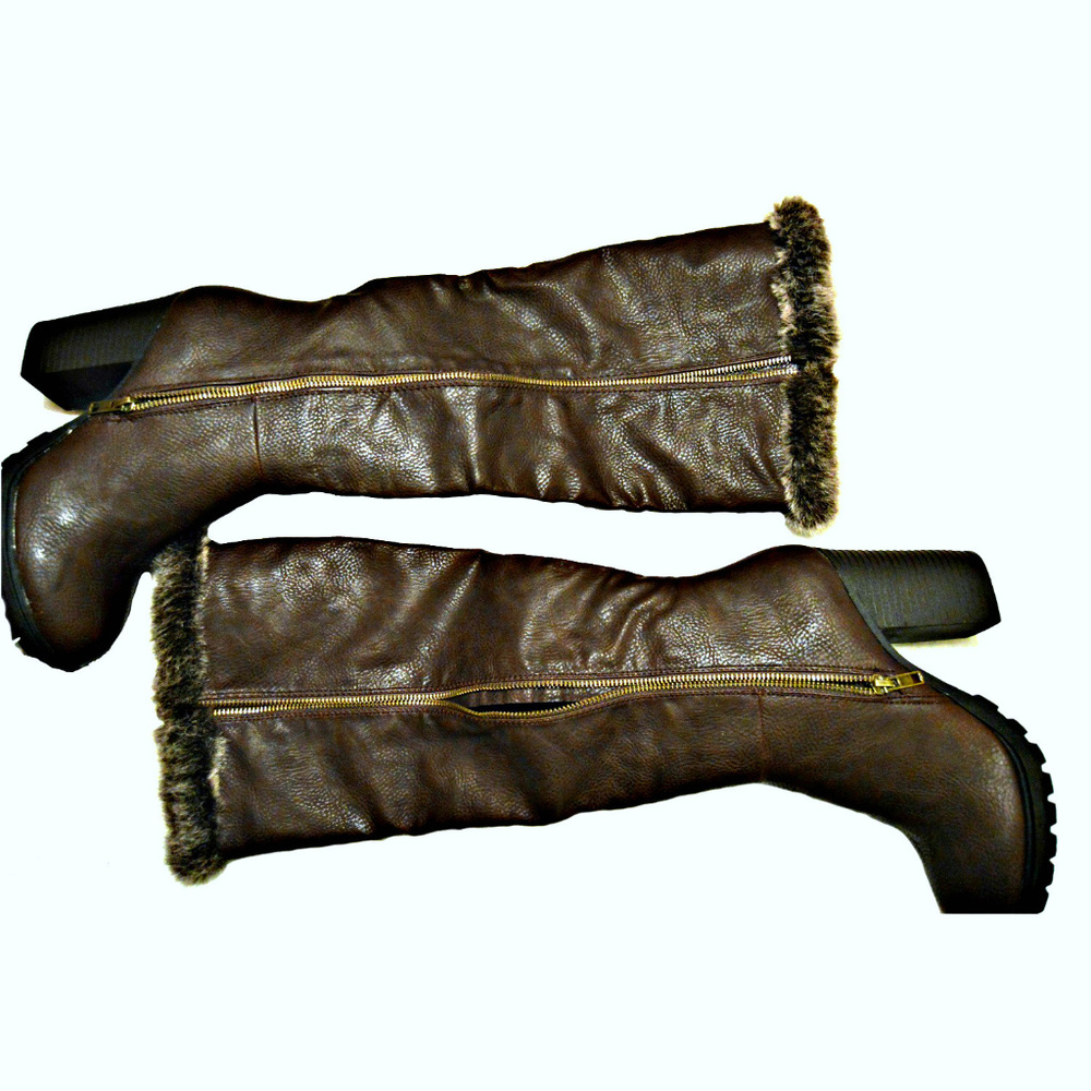 Nicol heeled fur trim knee boots - Picture 4 of 4